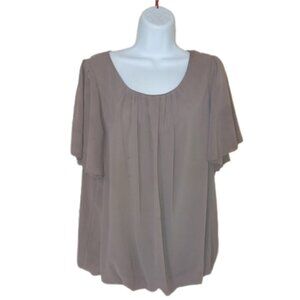 Beige Blouse Blousy Top Size 3X